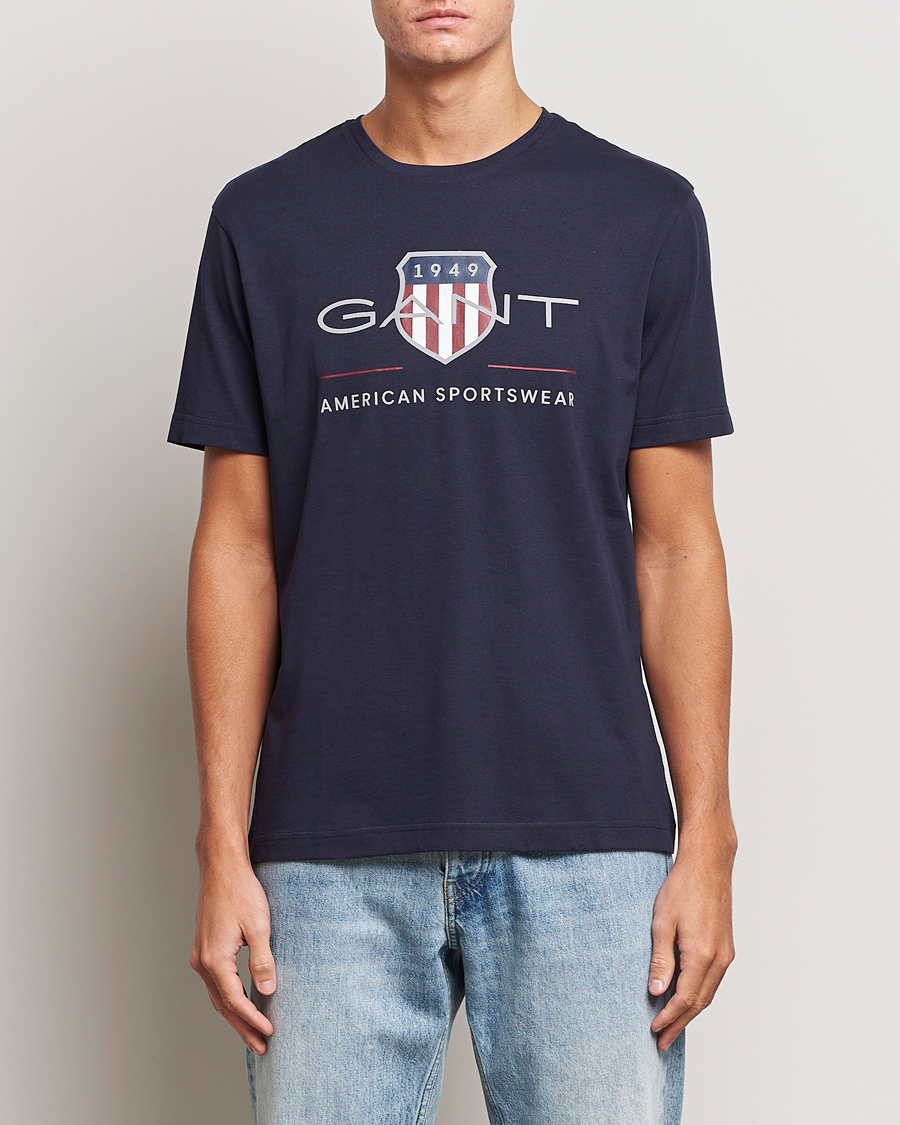 Herre | 40% salg | GANT | Archive Shield Logo T-Shirt Evening Blue