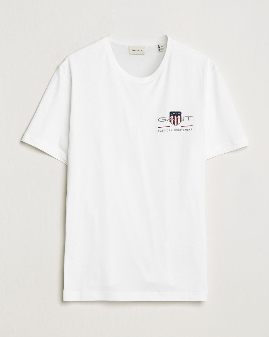 Herre | T-Shirts | GANT | Archive Shield Small Logo T-Shirt White