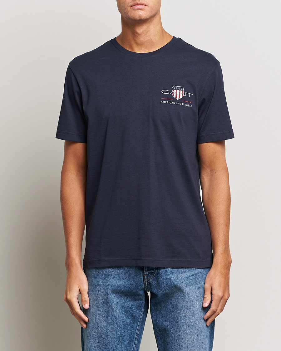 Herre | GANT | GANT | Archive Shield Small Logo T-Shirt Evening Blue