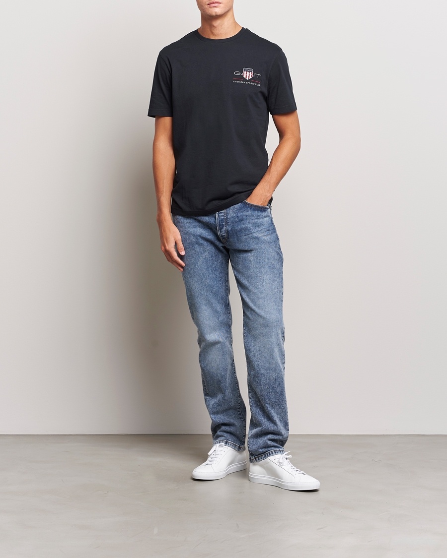 Herre | T-Shirts | GANT | Archive Shield Small Logo T-Shirt Black