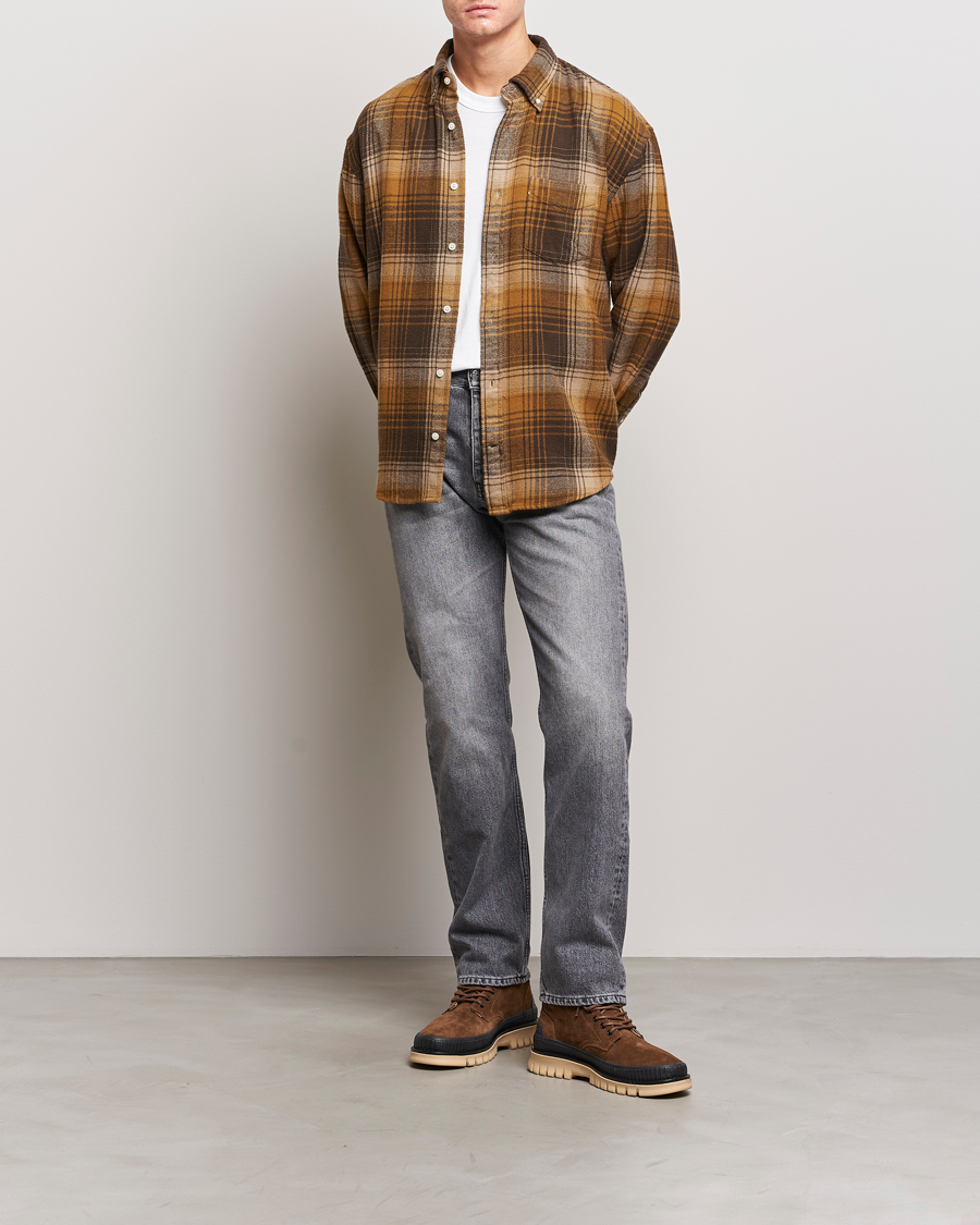 Herre | Skjorter | Gant | Relaxed Fit Heavy Flannel Checked Shirt Woody Brown