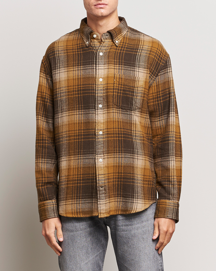 Herre | Skjorter | Gant | Relaxed Fit Heavy Flannel Checked Shirt Woody Brown