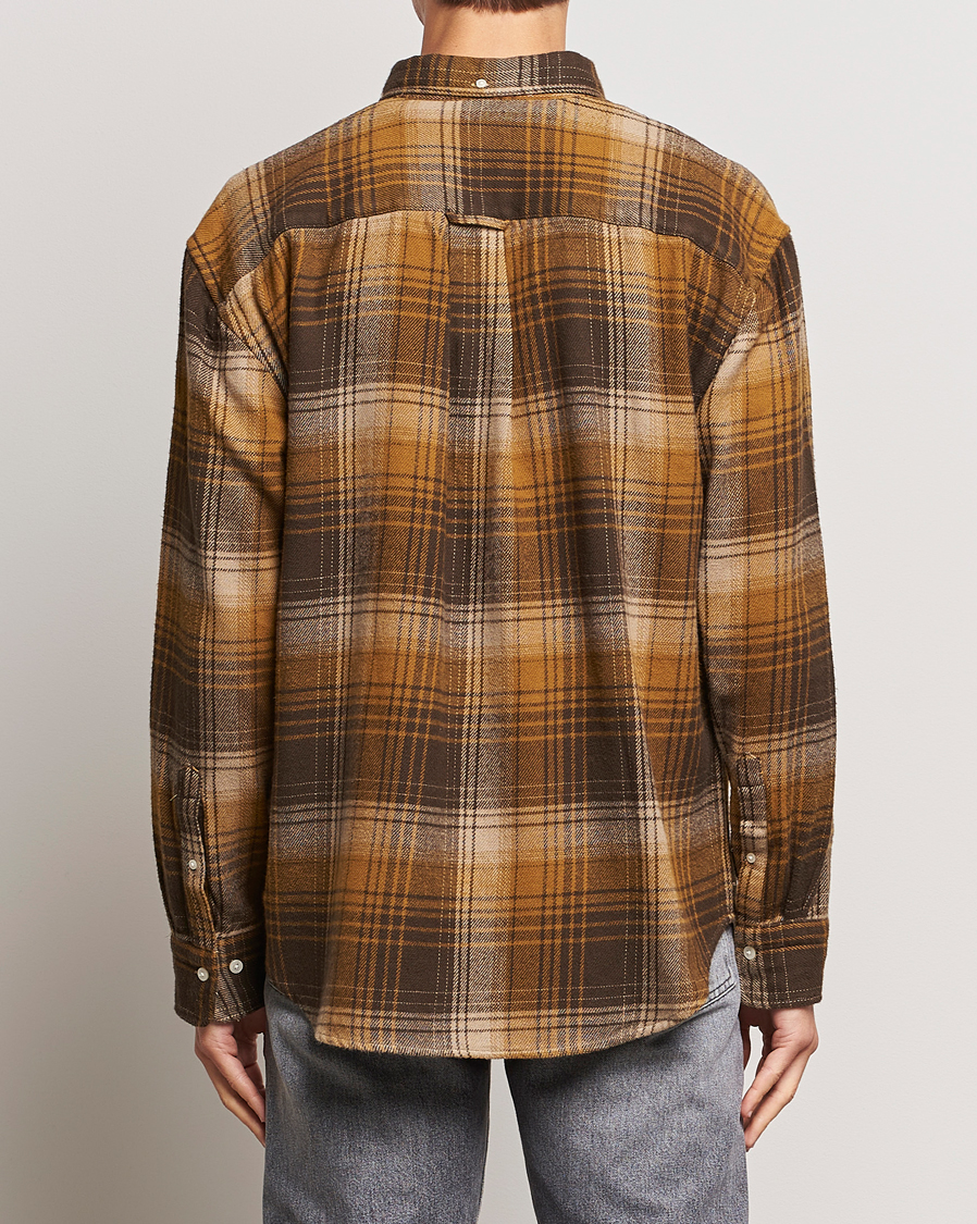 Herre | Skjorter | GANT | Relaxed Fit Heavy Flannel Checked Shirt Woody Brown
