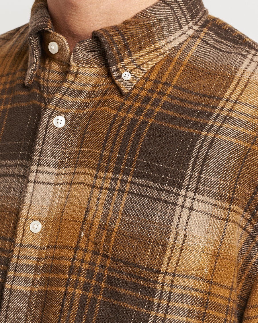 Herre | Skjorter | GANT | Relaxed Fit Heavy Flannel Checked Shirt Woody Brown