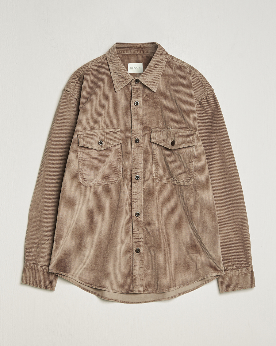 Herre | Skjorter | GANT | Relaxed Fit Corduroy Overshirt Desert Brown