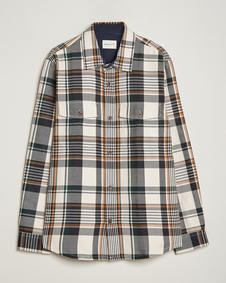Herre | Skjorter | GANT | Heavy Twill Checked Overshirt Putty Multi