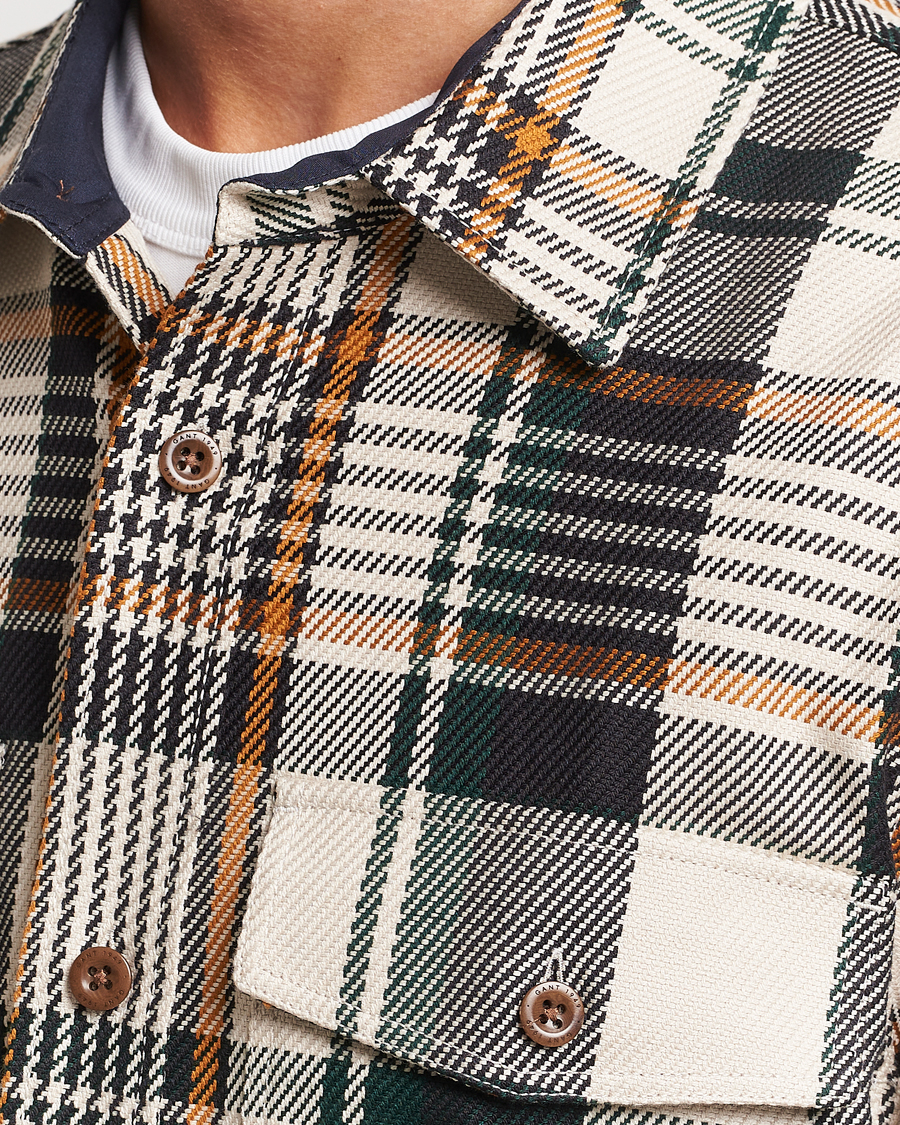 Herre | Skjorter | GANT | Heavy Twill Checked Overshirt Putty Multi