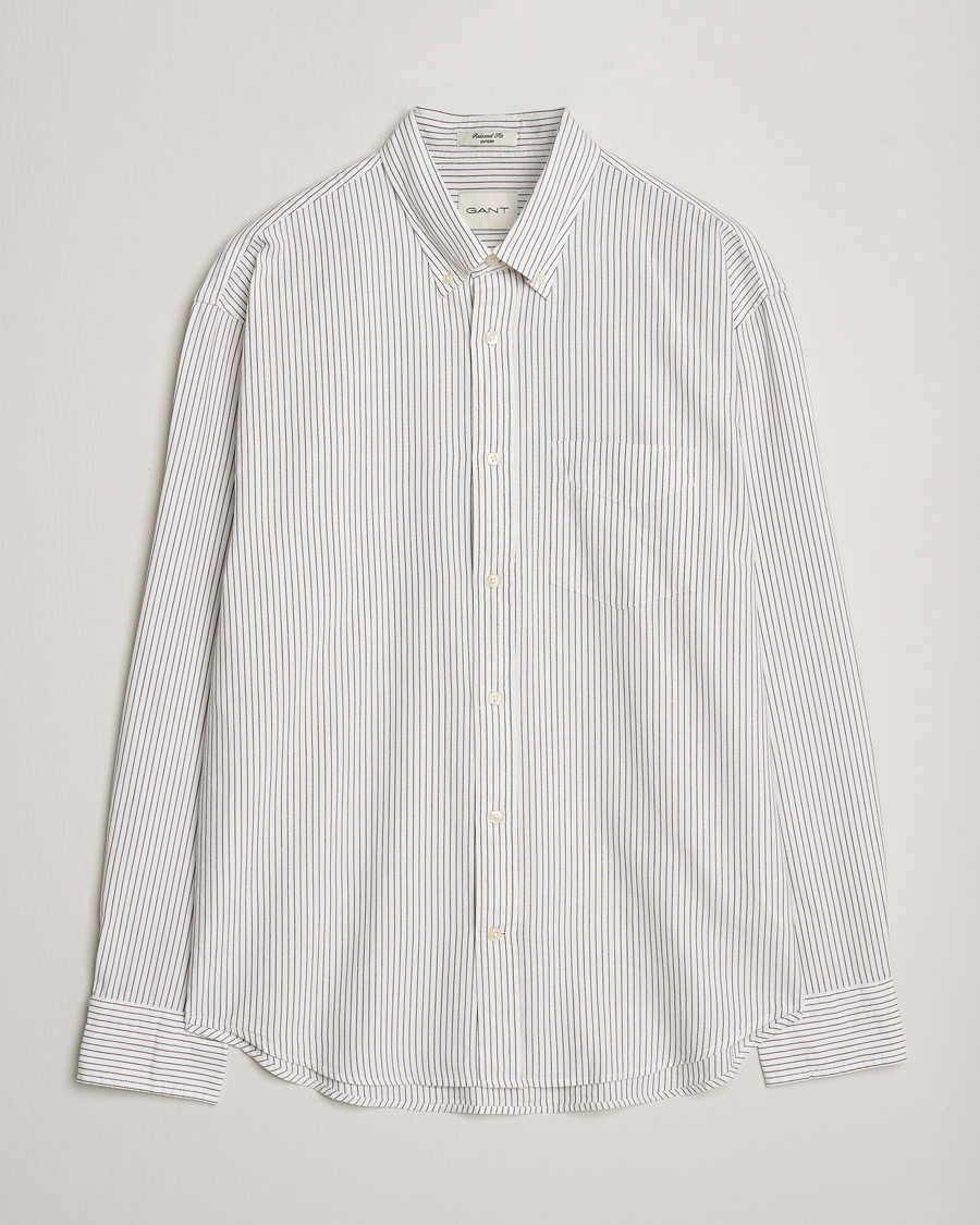 Herre | Skjorter | GANT | Regular Fit Archive Oxford Striped Shirt Eggshell