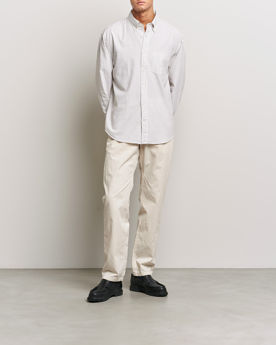 Herre | Skjorter | GANT | Regular Fit Archive Oxford Striped Shirt Eggshell