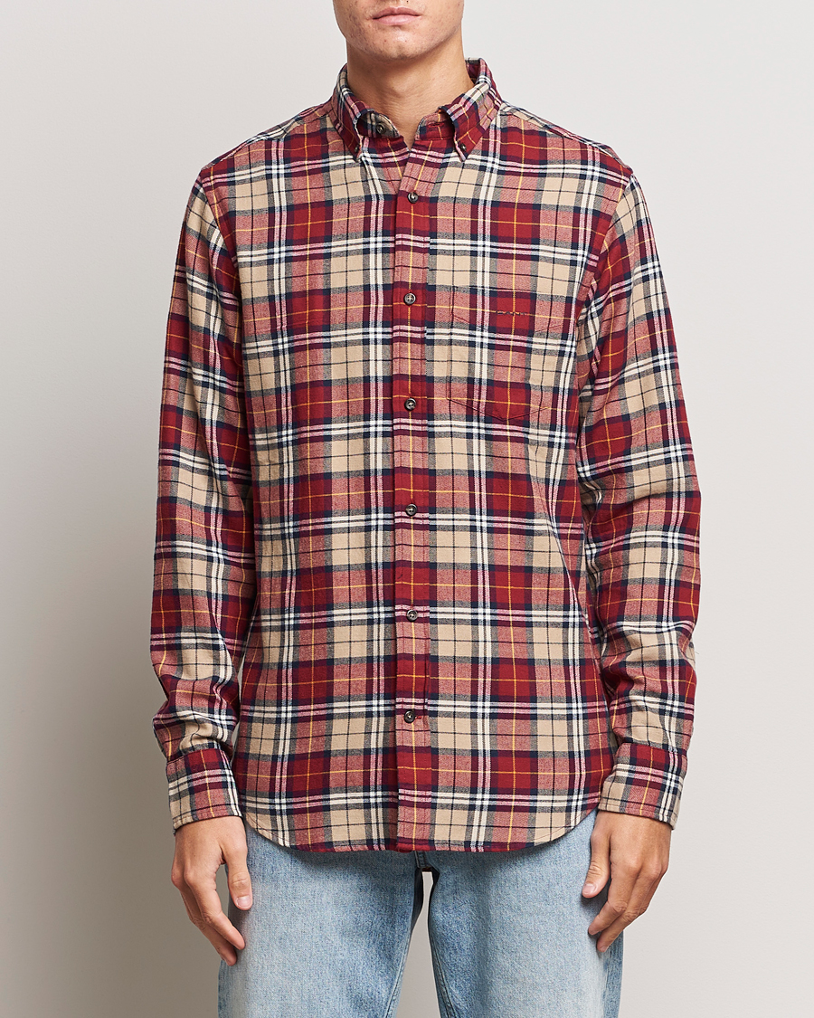 Herre | Skjorter | Gant | Regular Fit Flannel Checked Shirt Plumped Red