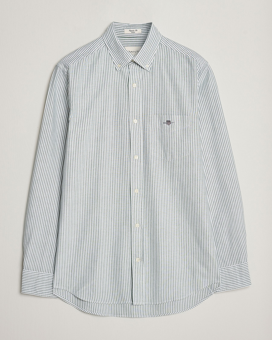 Herre |  | GANT | Regular Fit Striped Oxford Shirt Forest Green