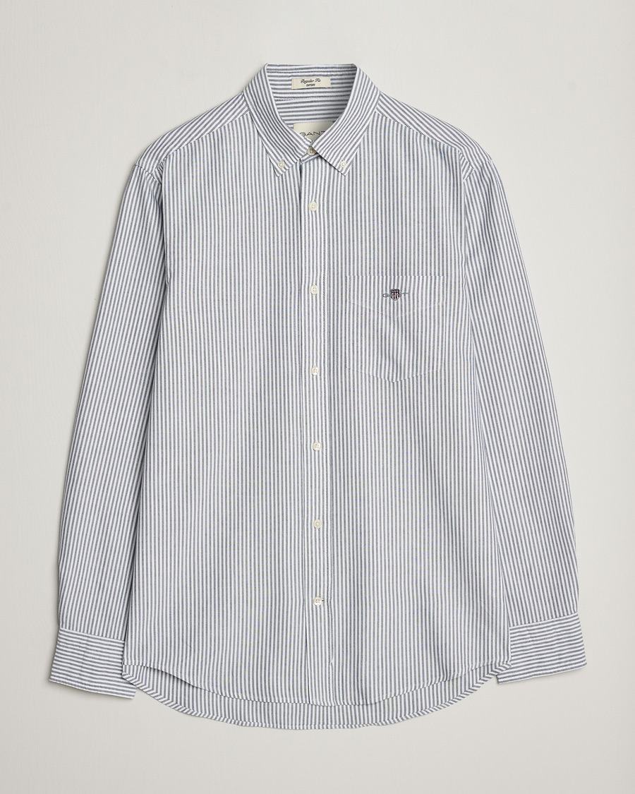 Herre | Skjorter | GANT | Regular Fit Striped Oxford Shirt Persien Blue