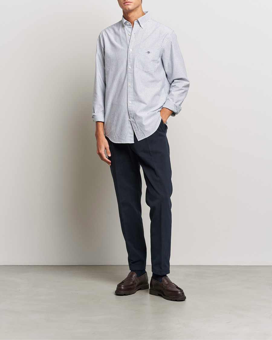 Herre | Skjorter | GANT | Regular Fit Striped Oxford Shirt Persien Blue