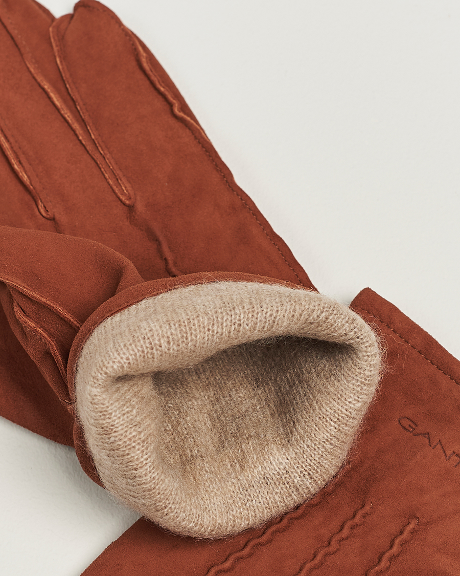 Herre | | GANT | Classic Suede Gloves Clay Brown