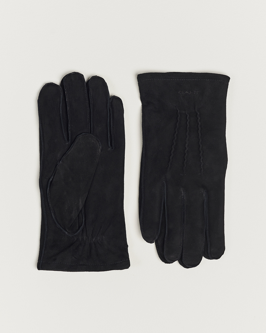 Herre | GANT Classic Suede Gloves Black | GANT | Classic Suede Gloves Black