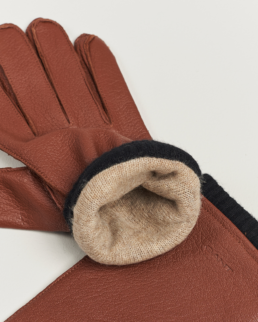 Herre | Hansker | GANT | Wool Lined Leather Gloves Clay Brown