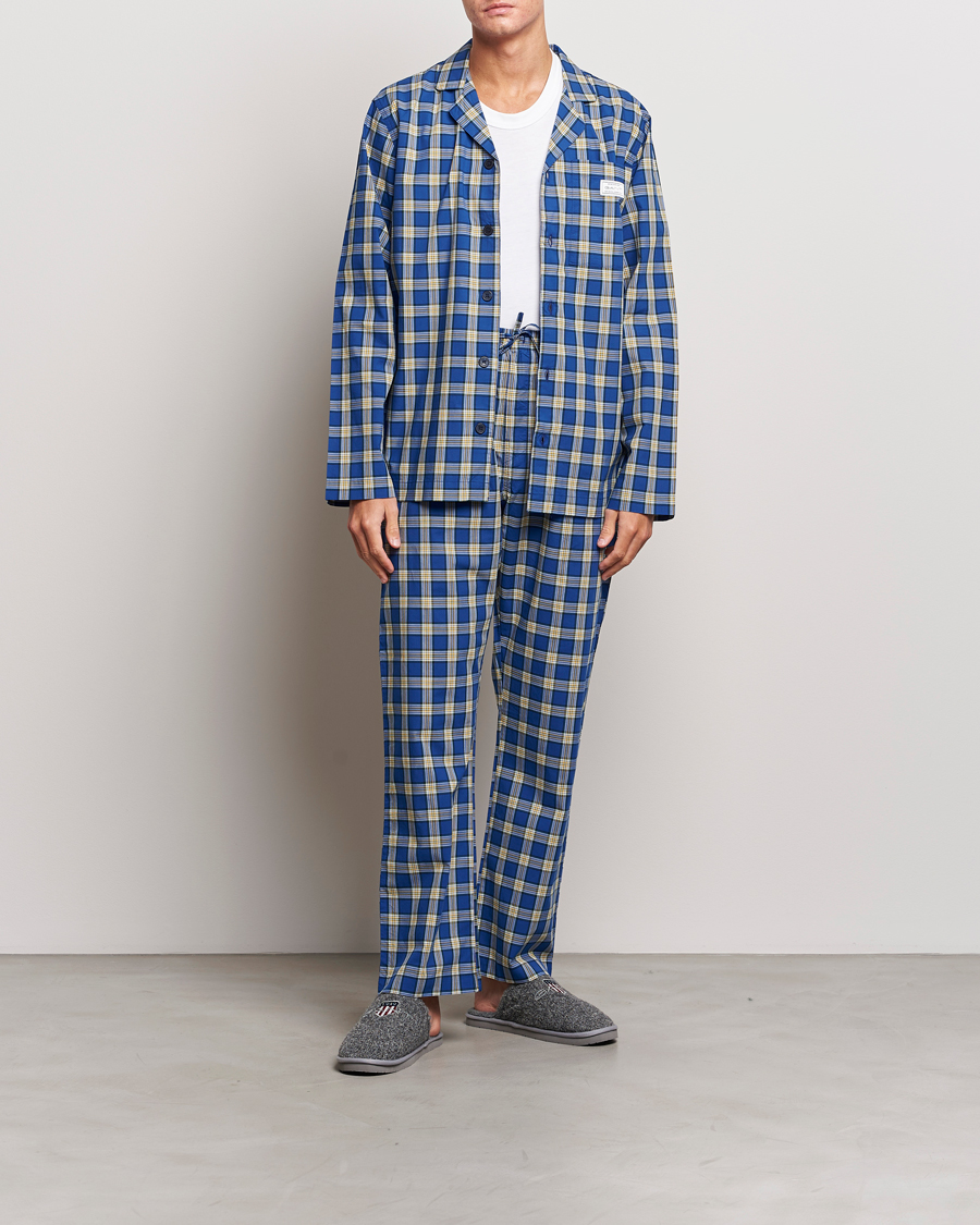 Herre | Pyjamaser og badekåper | GANT | Checked Pyjama Set College Blue