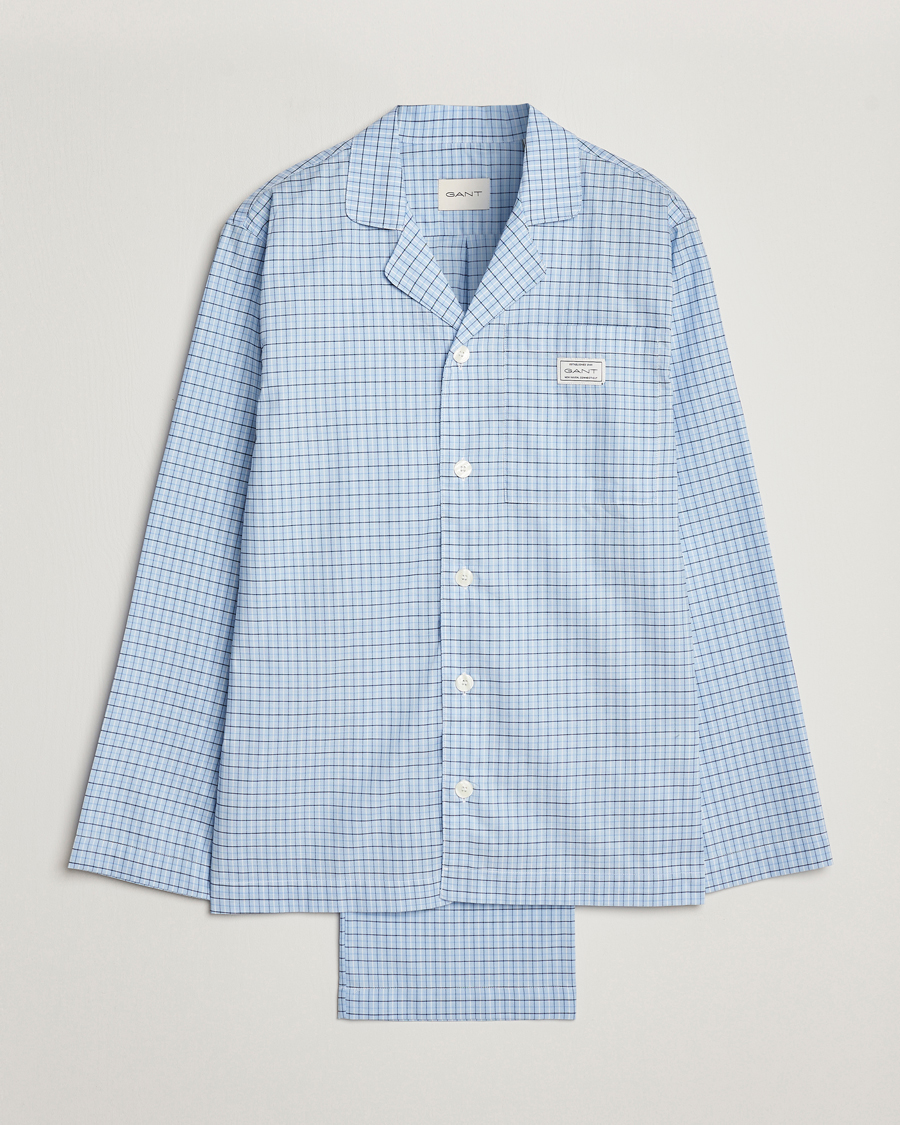 Herre | Pyjamaser og badekåper | GANT | Checked Pyjama Set Capri Blue