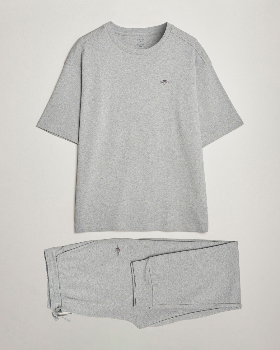 Herre |  | GANT | Premium Loungewear Set Grey Melange