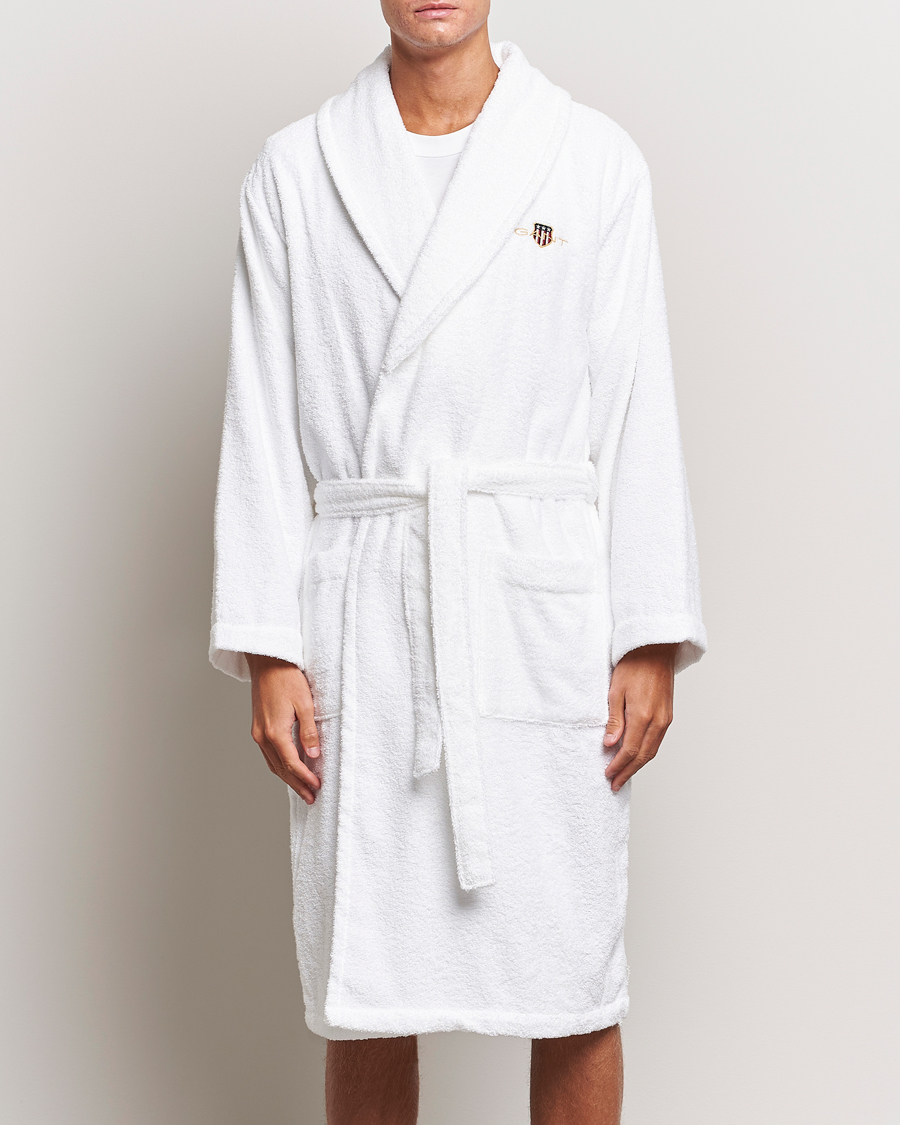 Herre | Pyjamaser og badekåper | GANT | Archive Shield Terry Robe White