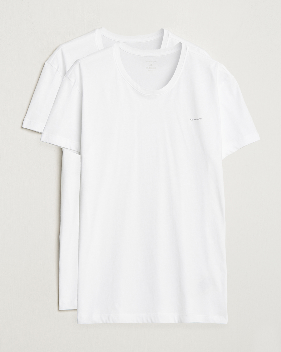 Herre | T-Shirts | GANT | 2-Pack Crew Neck T-Shirt White