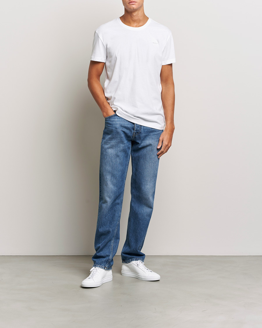 Herre | T-Shirts | GANT | 2-Pack Crew Neck T-Shirt White
