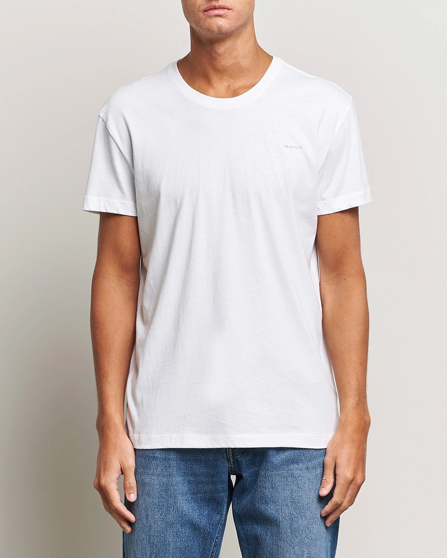 Herre | T-Shirts | GANT | 2-Pack Crew Neck T-Shirt White