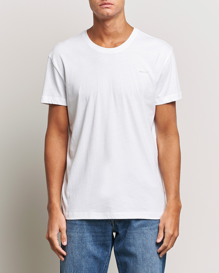 Herre | GANT | GANT | 2-Pack Crew Neck T-Shirt White