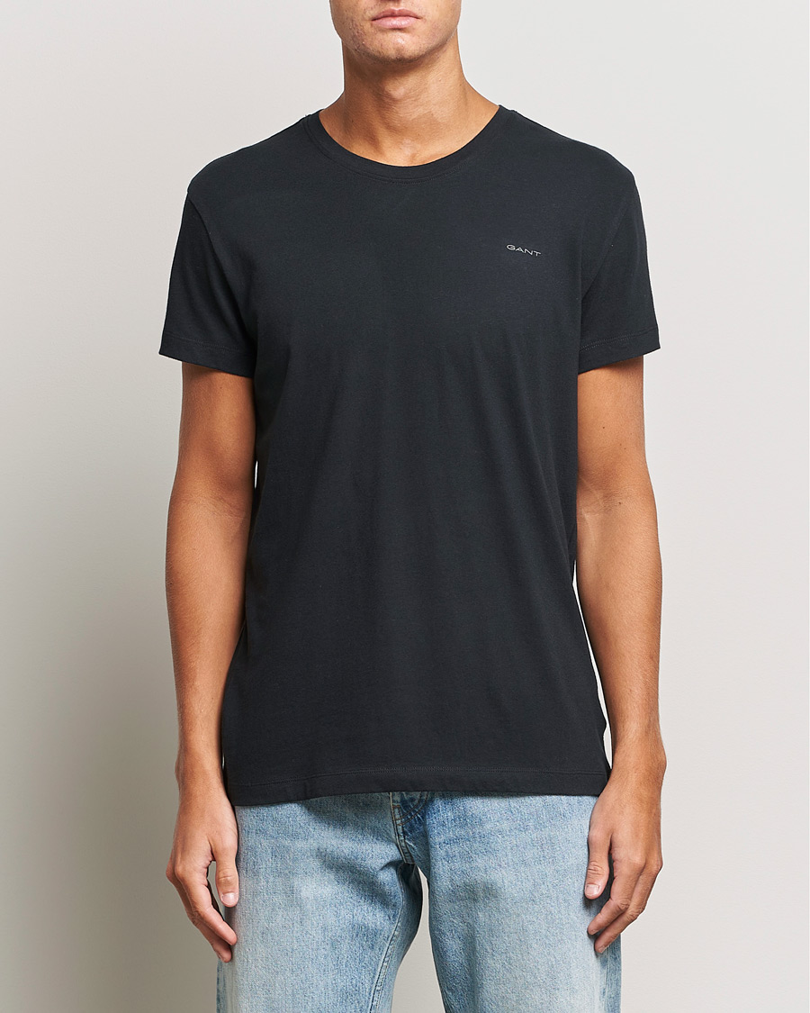 Men | GANT | GANT | 2-Pack Crew Neck T-Shirt Black/White