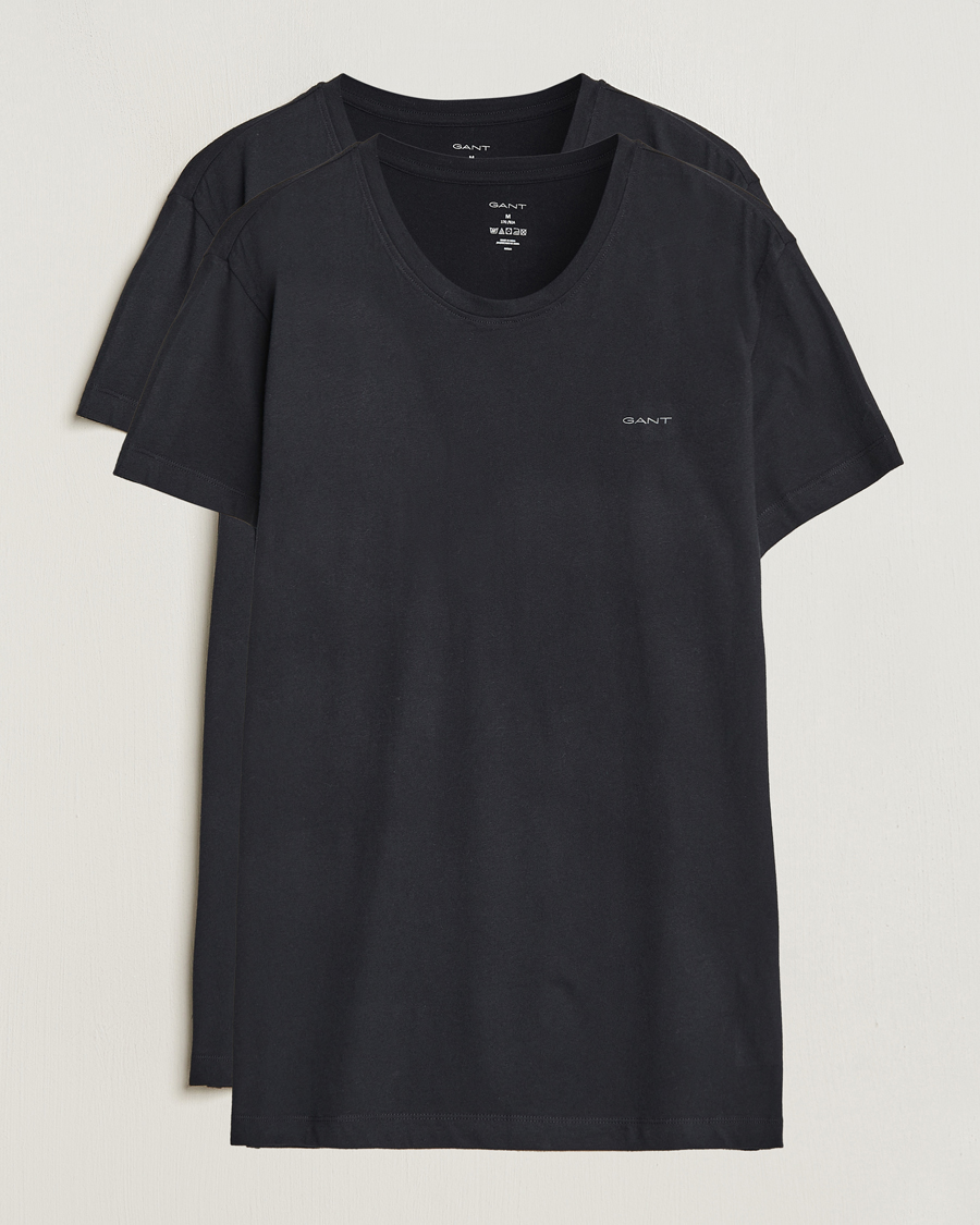 Herre | T-Shirts | GANT | 2-Pack Crew Neck T-Shirt Black