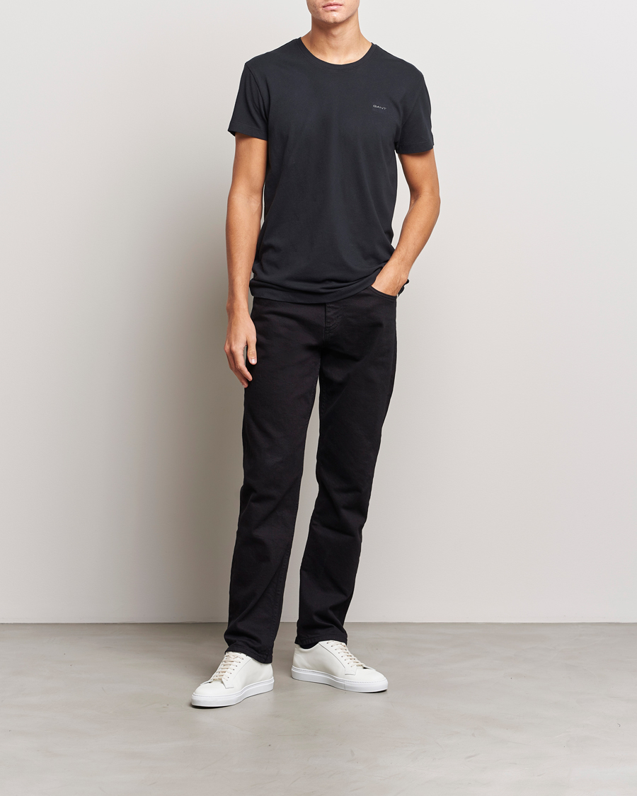 Herre | T-Shirts | GANT | 2-Pack Crew Neck T-Shirt Black