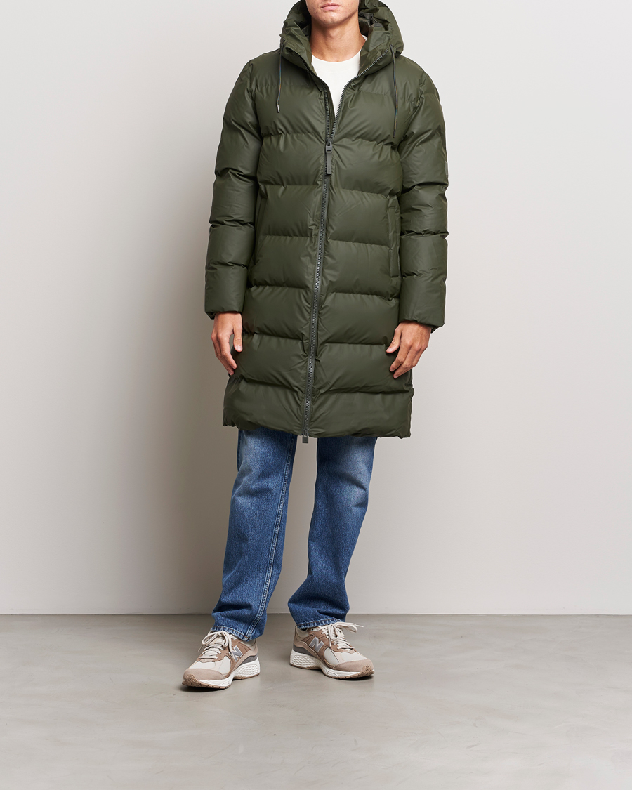 Herre | Jakker | RAINS | Alta Long Puffer Jacket Green