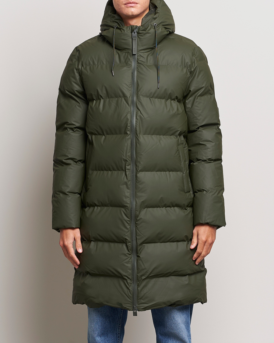 Herre | Jakker | RAINS | Alta Long Puffer Jacket Green