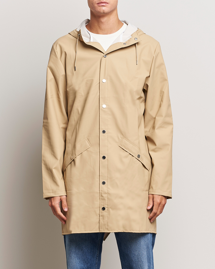 Herre | Møt Regnet Med Stil | RAINS | Long Jacket Sand