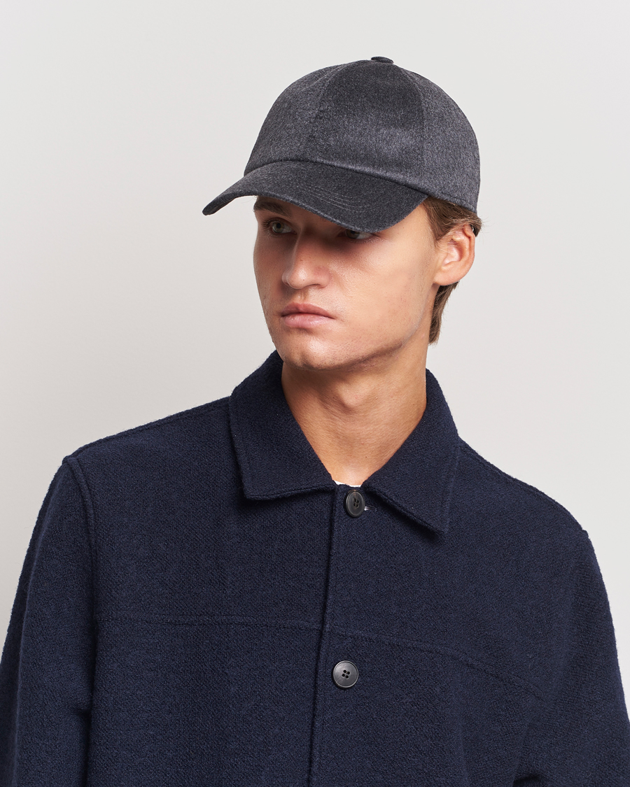 Herr | Accessoarer | Varsity Headwear | Cashmere Baseball Cap Flint Grey