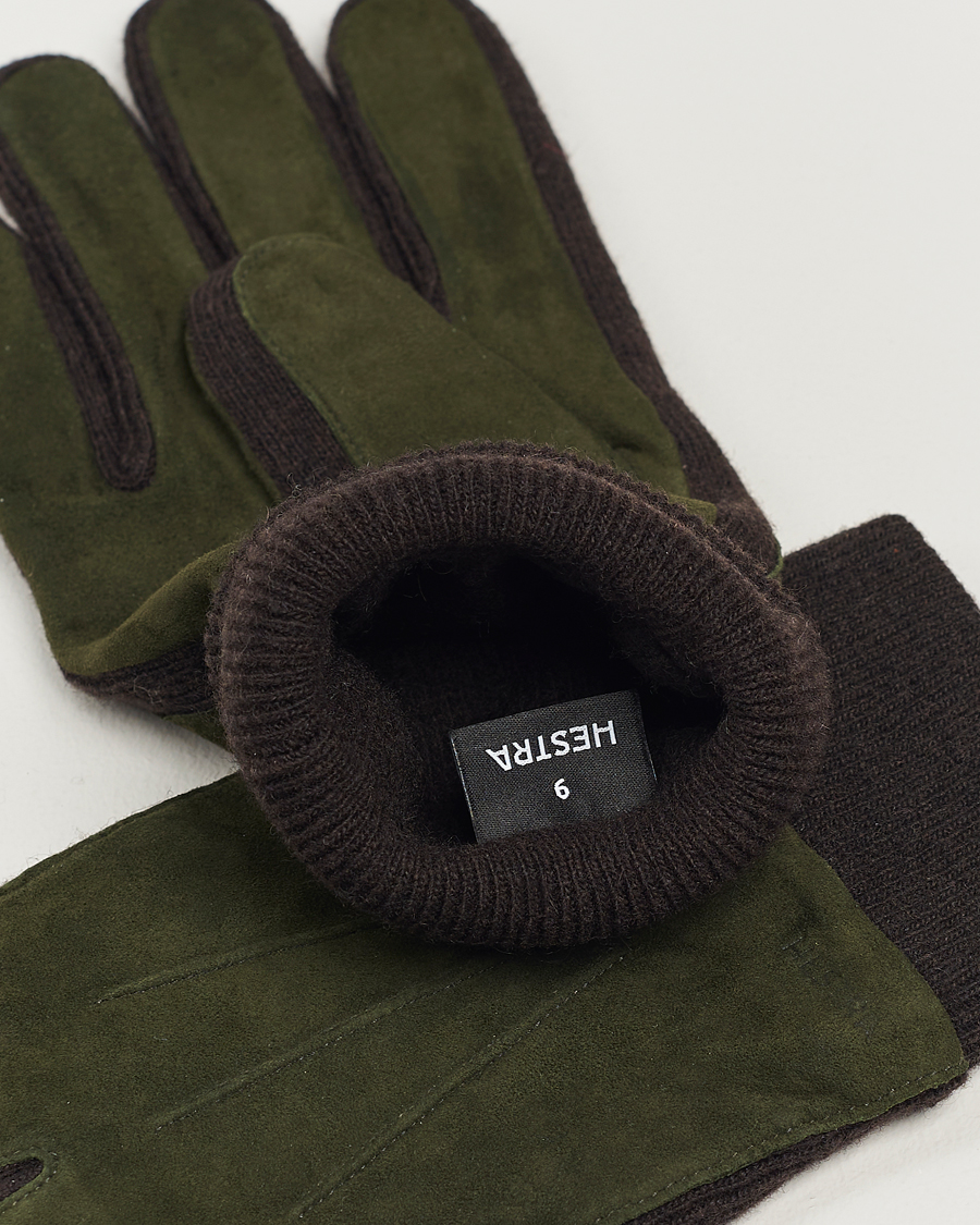 Herre | Hestra | Hestra | Geoffery Suede Wool Tricot Glove Dark Olive