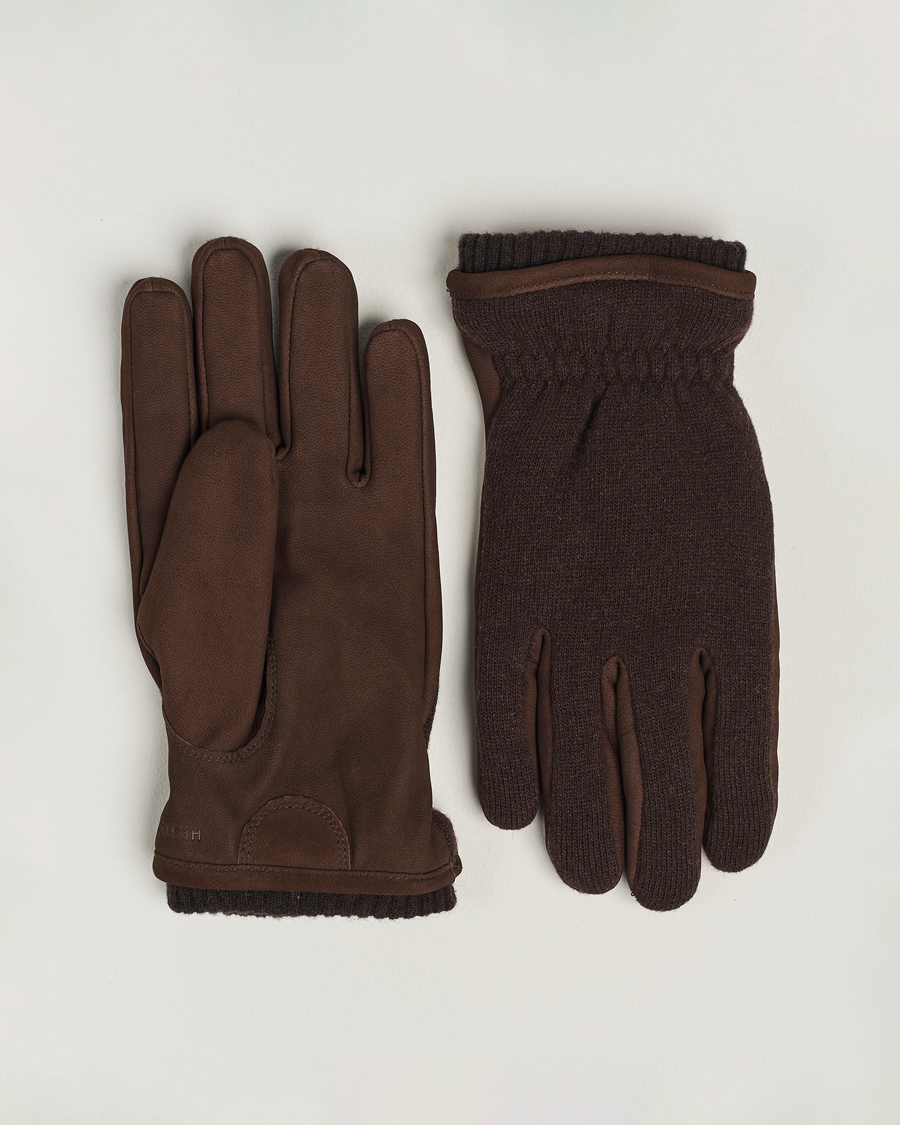 Herre | Hestra Noah Nubuck Wool Tricot Glove Espresso | Hestra | Noah Nubuck Wool Tricot Glove Espresso