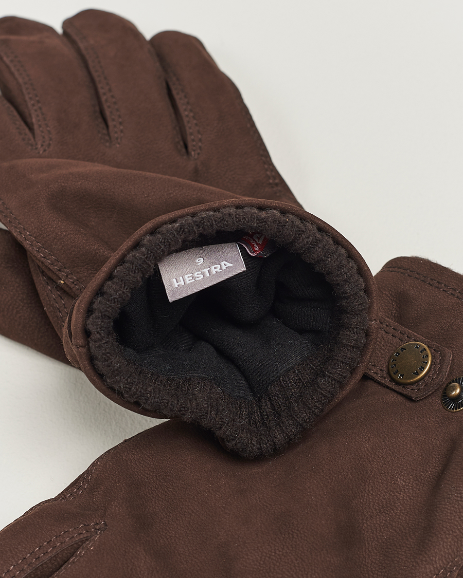 Herre | Business & Beyond | Hestra | Bergvik Fleece Liner Buckle Nubuck Glove Espresso