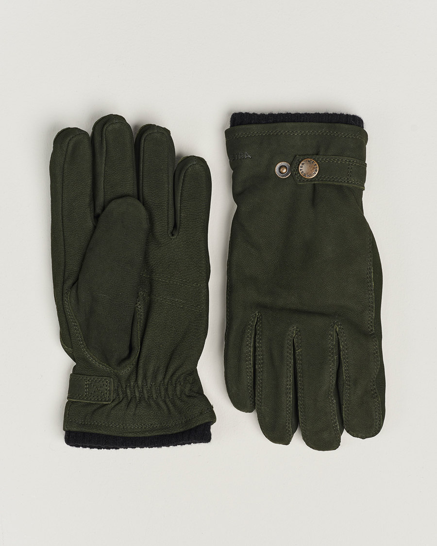 Herre | Hansker | Hestra | Bergvik Fleece Liner Buckle Nubuck Glove Bottle Green
