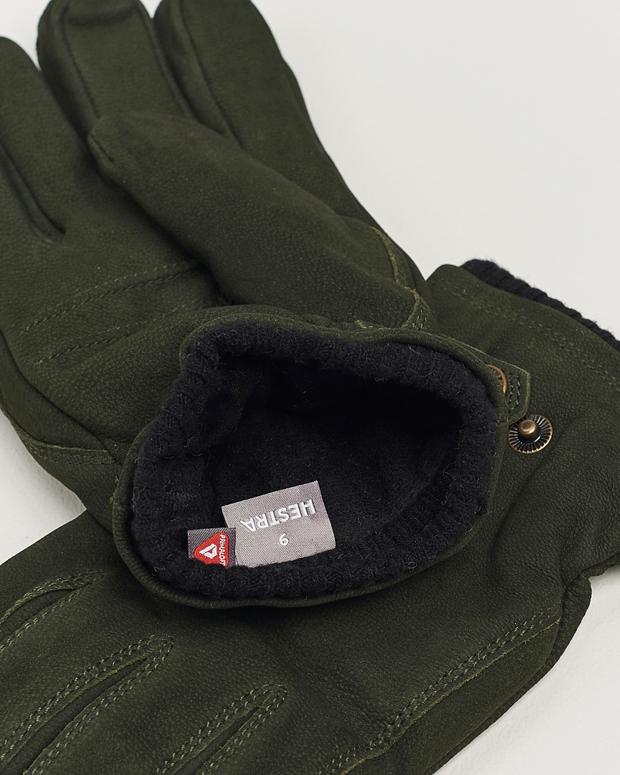Herre | Hansker | Hestra | Bergvik Fleece Liner Buckle Nubuck Glove Bottle Green