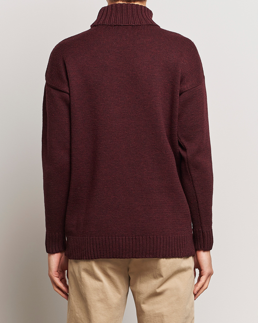 Herre | Gensere | Gloverall | Submariner Chunky Wool Roll Neck Burgundy
