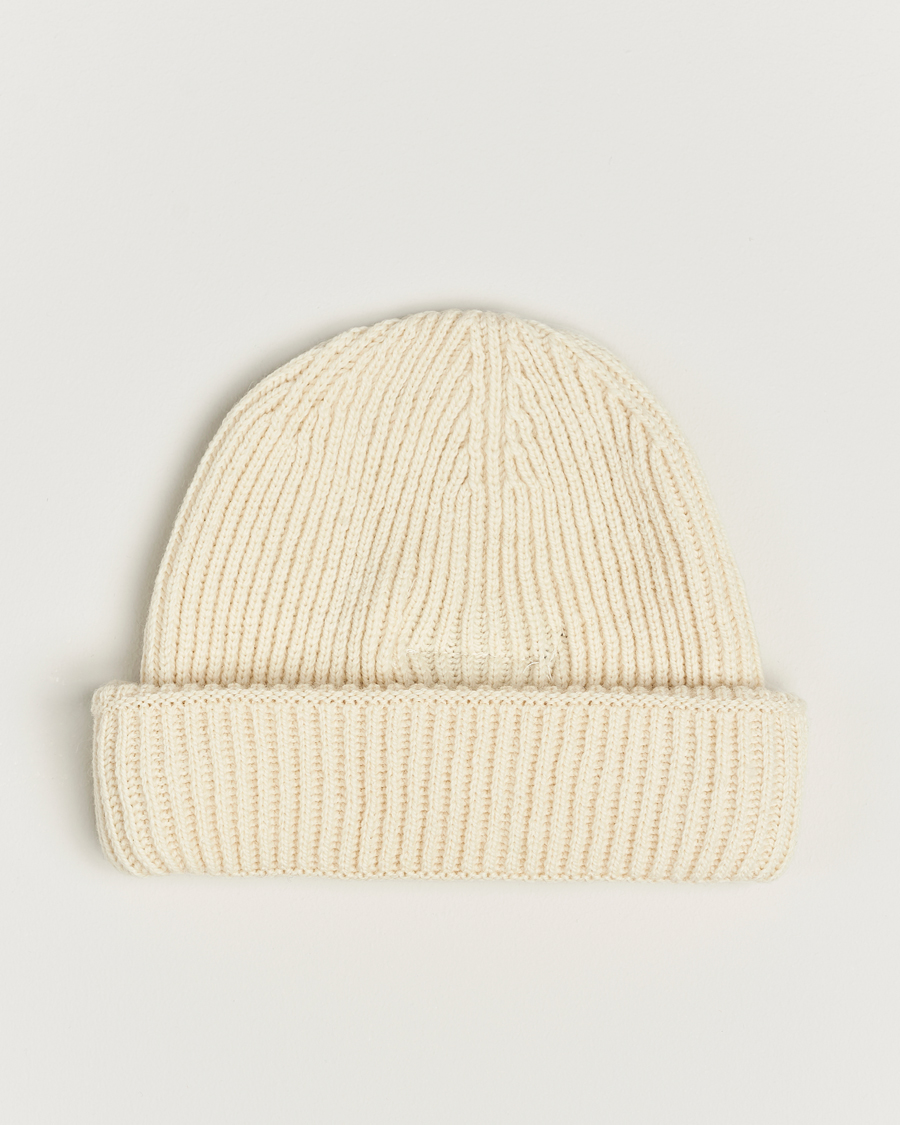 Herre | Gloverall Fisherman Lambswool Beanie Ecru | Gloverall | Fisherman Lambswool Beanie Ecru