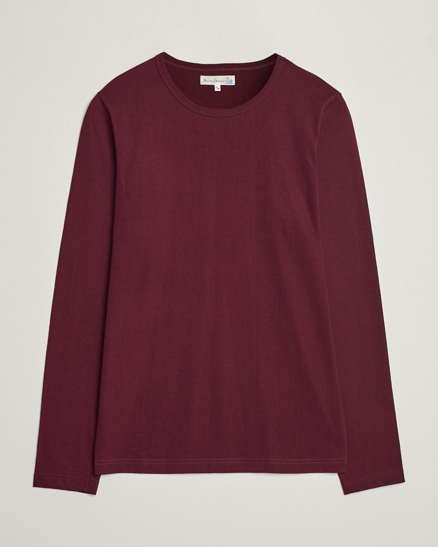 Herre | T-Shirts | Merz b. Schwanen | 1950s Classic Loopwheeled Longsleeve T-Shirt Ruby Red