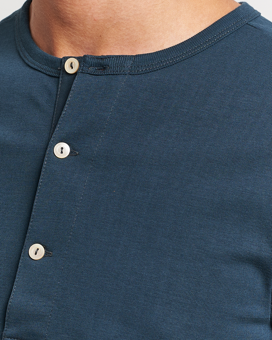 Herre | Gensere | Merz b. Schwanen | Classic Organic Cotton Henley Mineral Blue