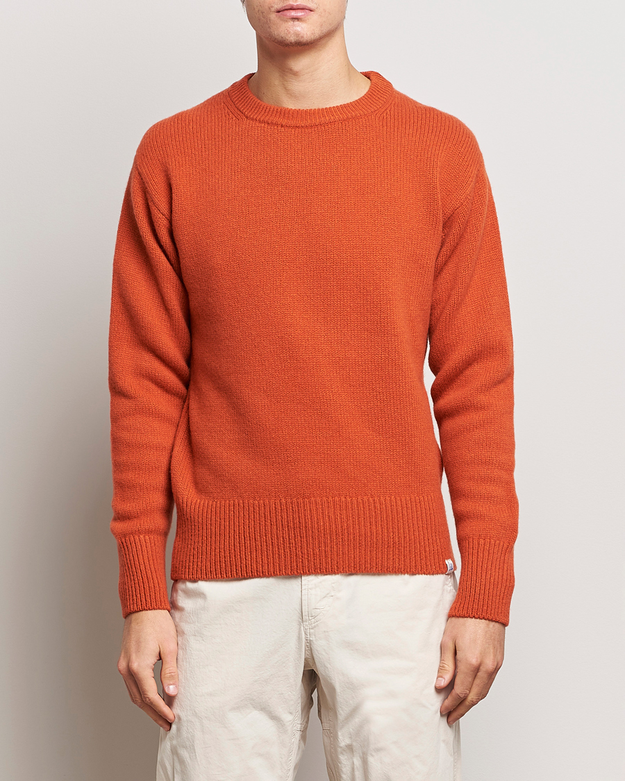 Herre | Gensere | Merz b. Schwanen | Cashmere/Merino Pullover Rust