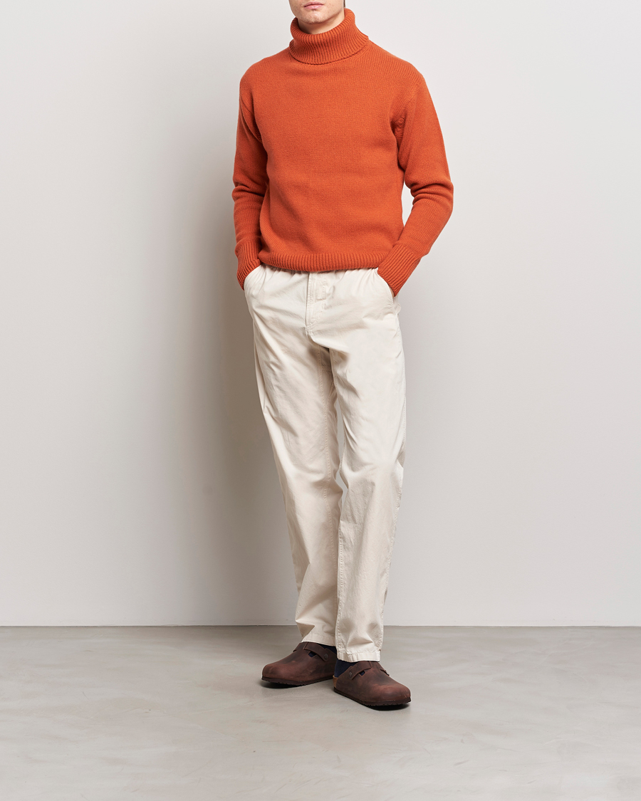 Herre | Gensere | Merz b. Schwanen | Cashmere/Merino Rollneck Rust