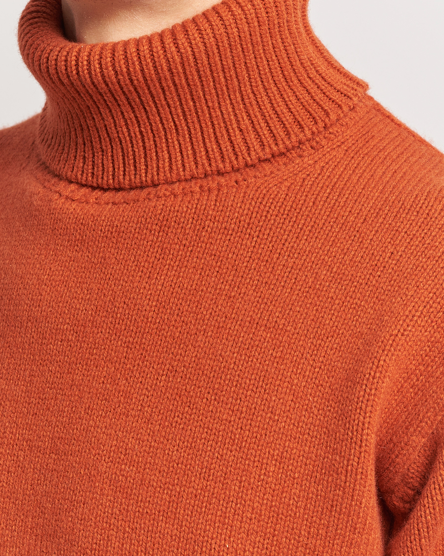 Herre | Gensere | Merz b. Schwanen | Cashmere/Merino Rollneck Rust