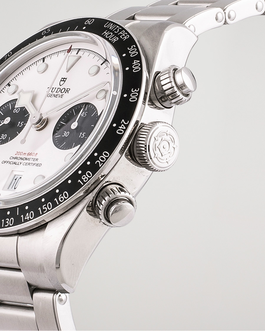 Herre | Tudor Pre-Owned Black Bay Chrono M79360N-0002 Steel Panda Steel White | Tudor Pre-Owned | Black Bay Chrono M79360N-0002 Steel Panda Steel White