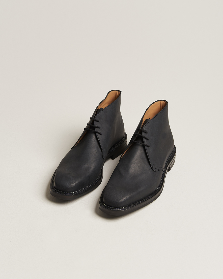 Herre | Svarte støvler | Crockett & Jones | Molton Chukka Black Rough-Out Suede