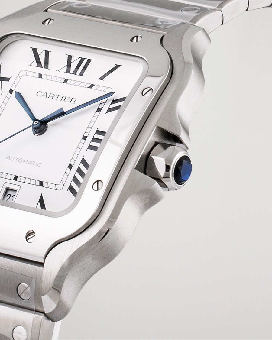 Herre | Pre-Owned & Vintage Watches | Cartier Pre-Owned | Santos De Cartier Steel WSSA0018 Steel White